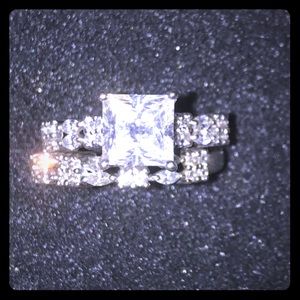 CZ wedding ring set